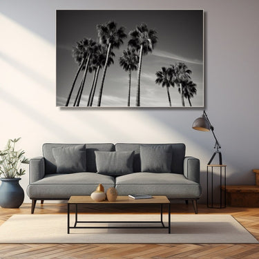 Black and White Palm Tree Painting